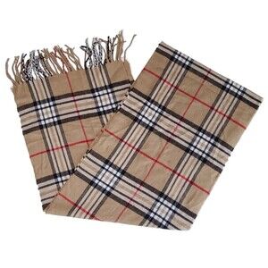 VERONZ Light Brown Plaid Super Soft Luxurious Classic Cashmere Feel Winter Scarf